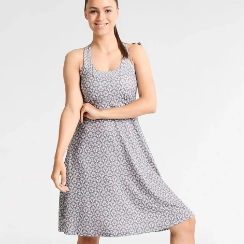 Prana Cali Racerback Dress Grey print small